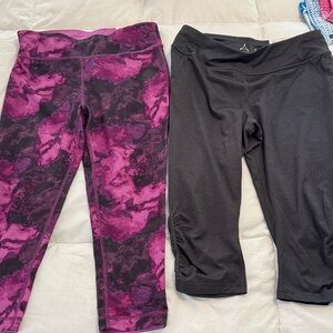 2 Aspire Pink Print and Black Leggings Set Small